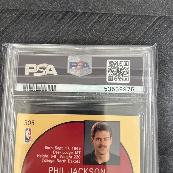 PHIL JACKSON - 1990 HOOPS #308 CHICAGO BULLS HOF PSA 10 GEM MINT - Picture 5 of 7